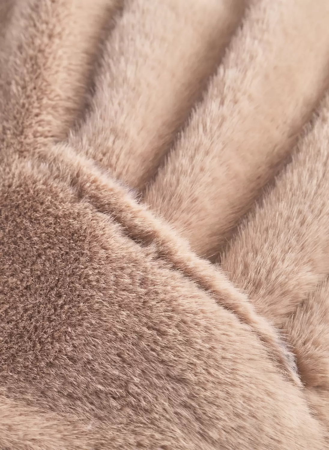 FAKE FUR SCARF POLYESTER SOLID beig