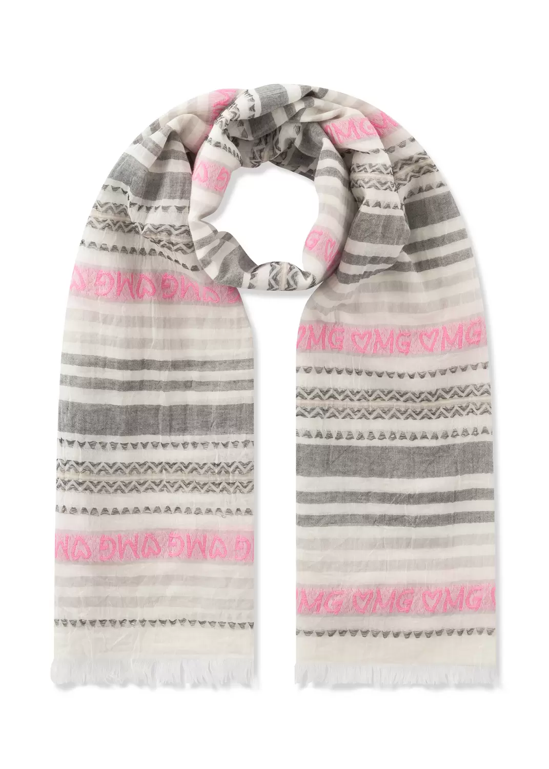 WOVEN SCARF COTTON MIX STRIPES OMG