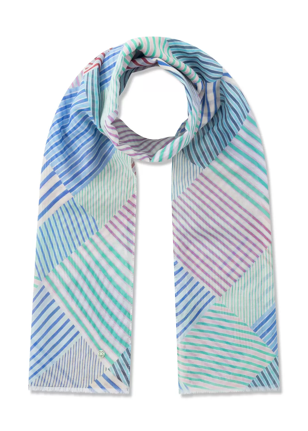 PRINTED SCARF  COTTON STRIPES CHECK