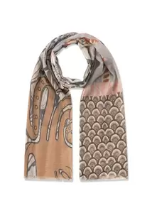 Schal aus hochwertiger Baumwollmischung mit Muschel-Muster-Mix