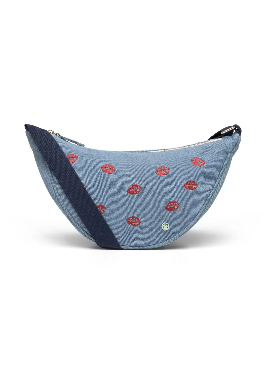 CROSSBODY BAG COTTON DENIM LIPS bla