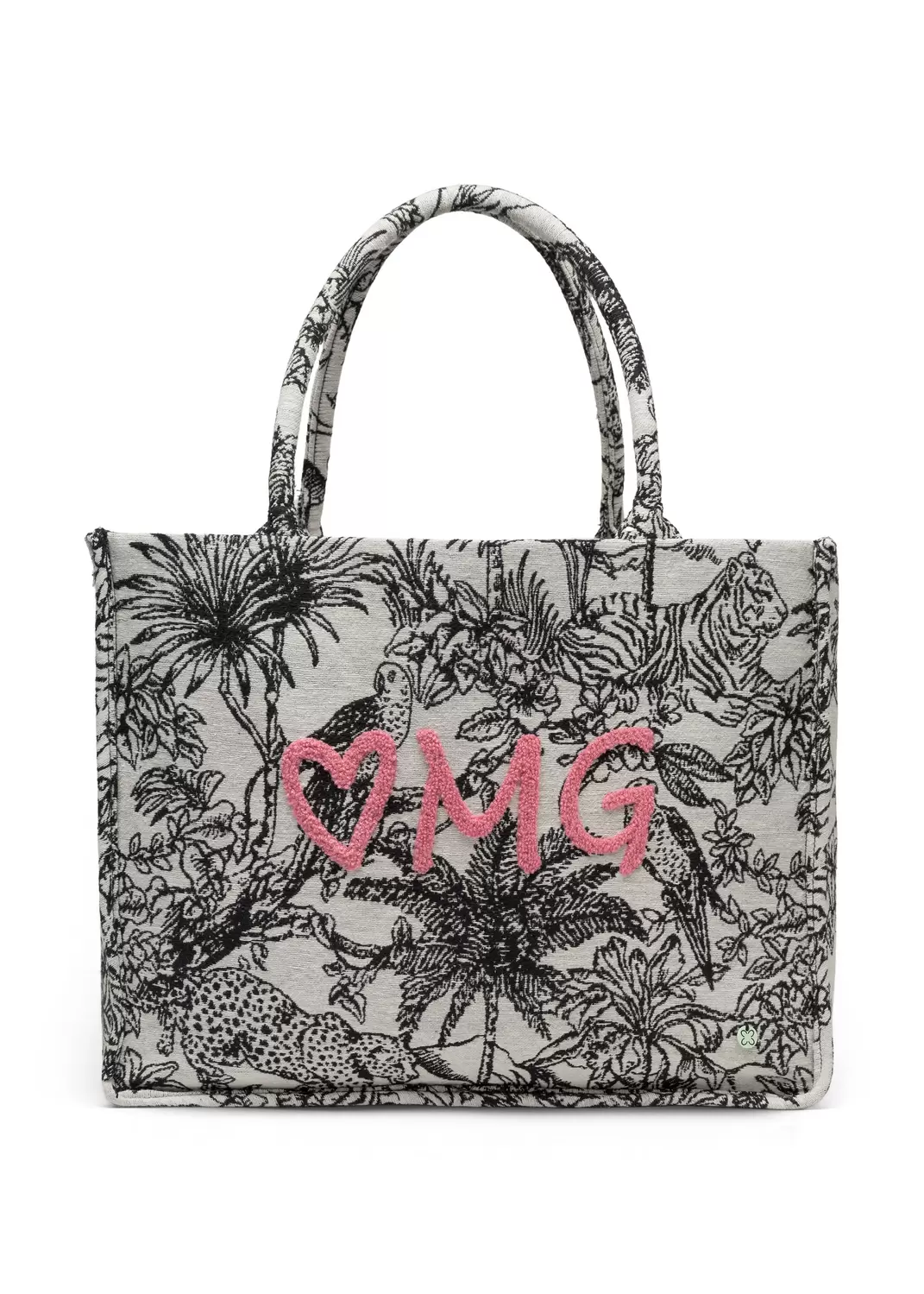SHOPPER POLYESTER JUNGLE OMG schwar