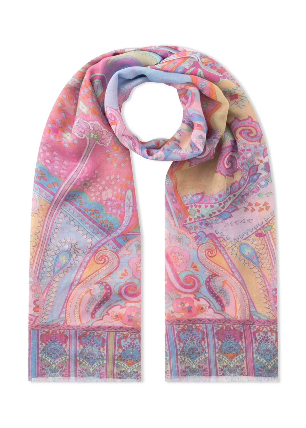 PRINTED SCARF MODAL/SILK PAISLEY MI