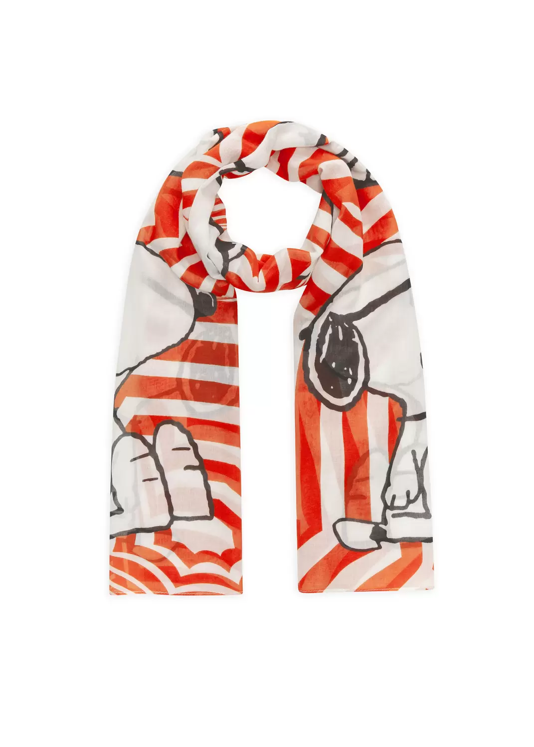 Feiner Schal aus Modalmischung mit Snoopy-Motiven