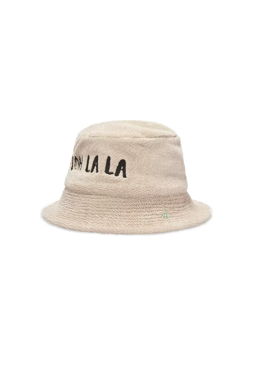 BUCKET HAT COTTON FROTTEE QUOTE EMB