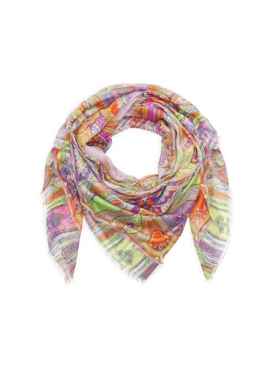 PRINTED SQUARE MODAL/SILK PAISLEY p