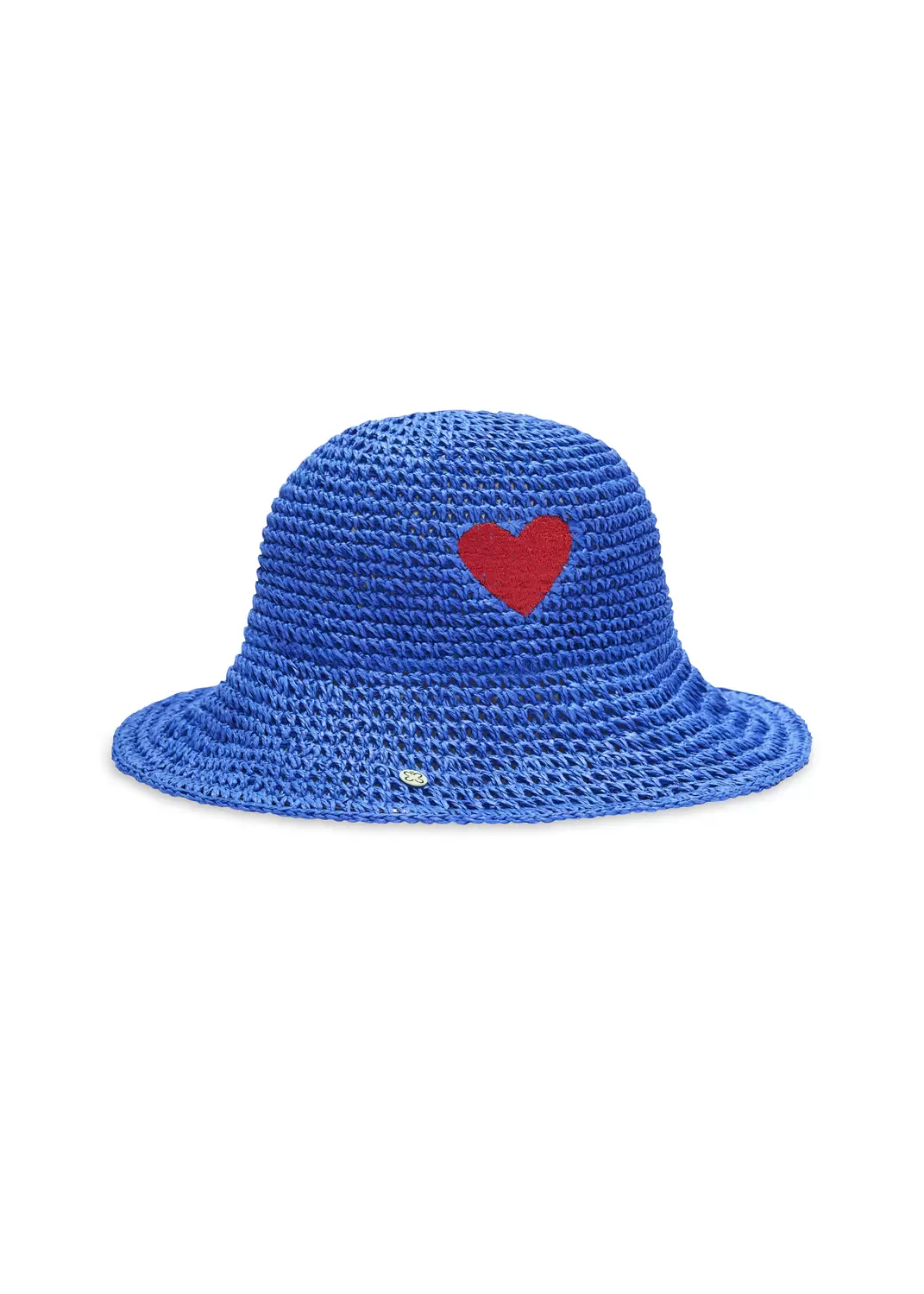 BUCKET HAT PAPER STRAW HEART EMBROI