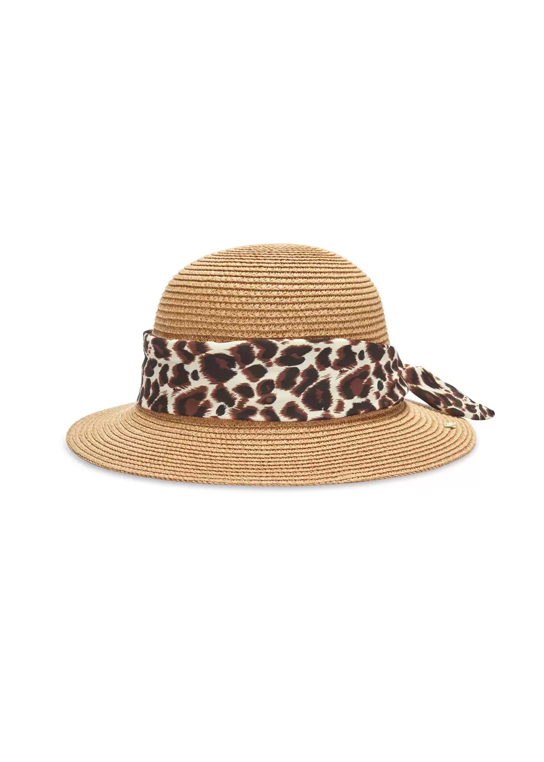 HAT PAPER STRAW WITH LEO BAND beige