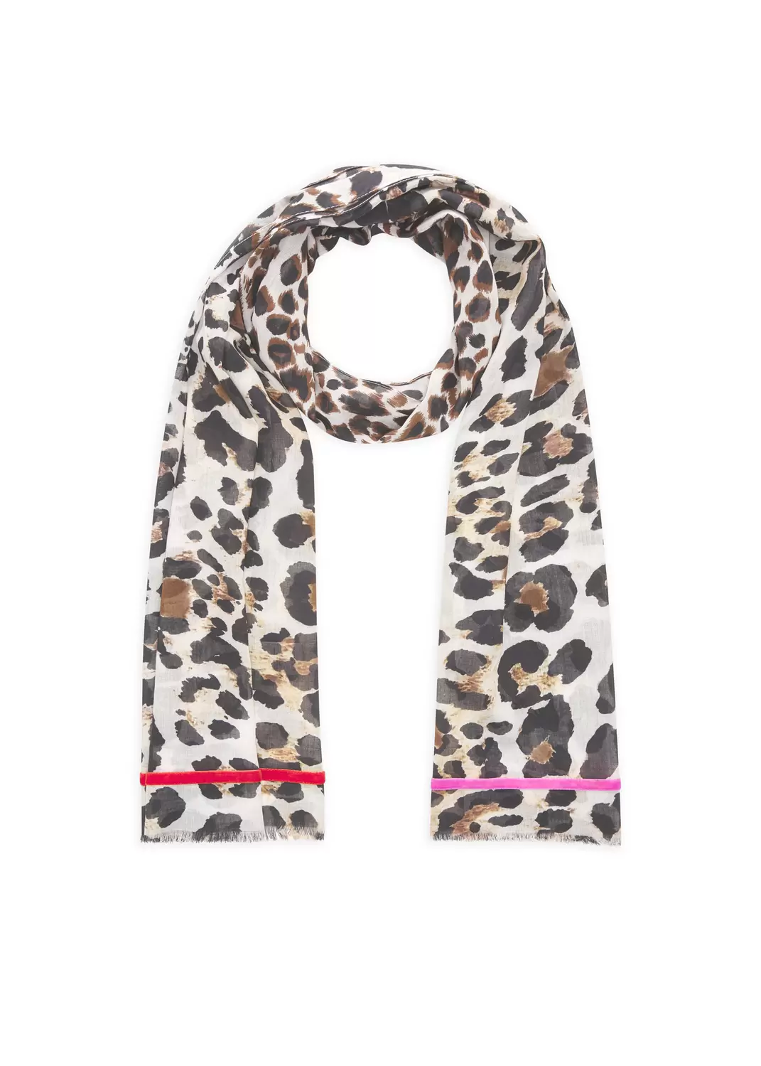 Leichter Schal aus Baumwolle mit Leomuster