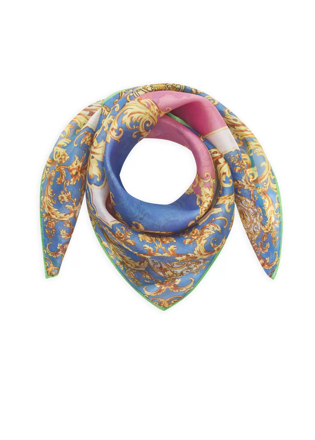 Luxuriöses Tuch aus reiner Seide mit heraldischem Muster