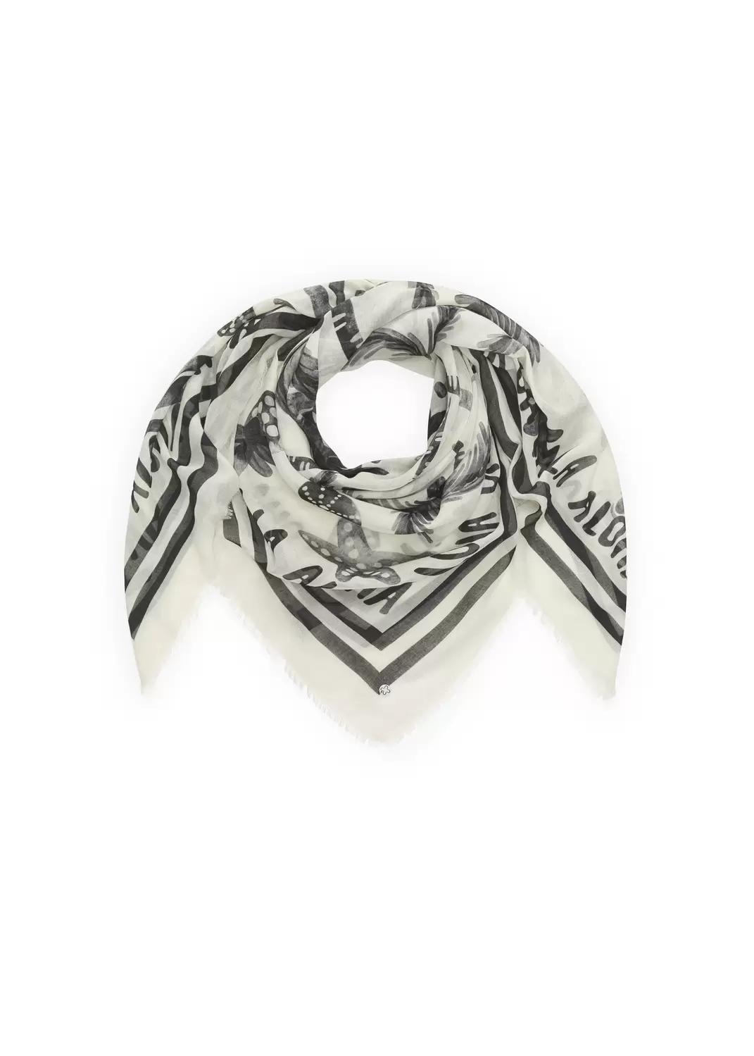 Leichtes Tuch aus Baumwolle mit Strand-Motiven und Schriftzug