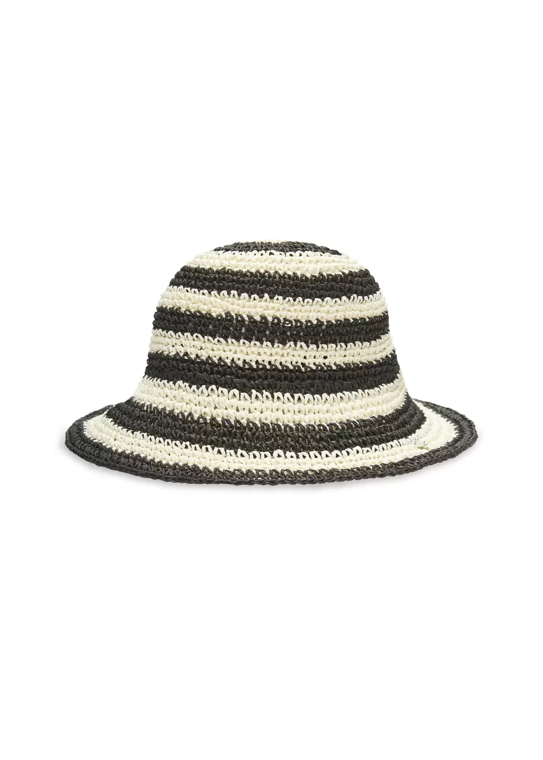 BUCKET HAT PAPER STRAW STRIPES schw