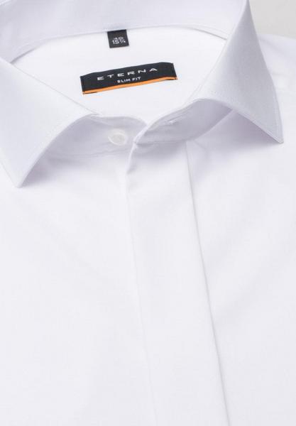ETERNA LANGARM HEMD SLIM FIT CHAMBRAY WEISS UNIFARBEN