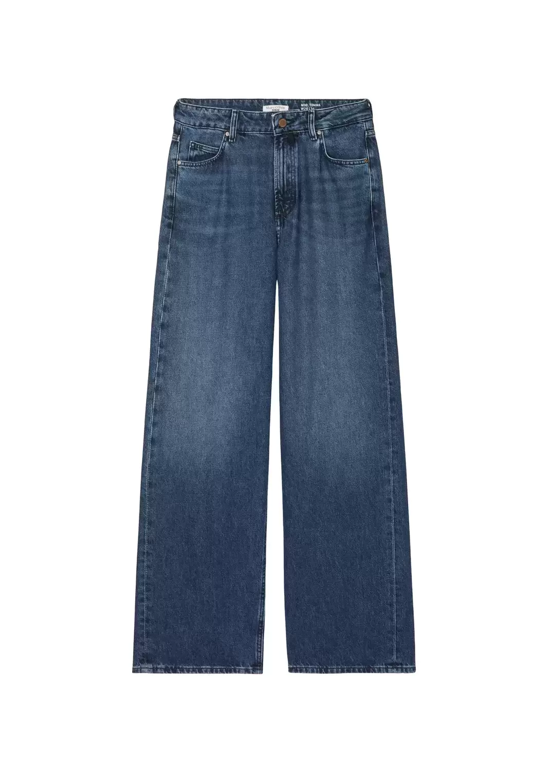 Denim Trousers, High Waist, Wide Le female