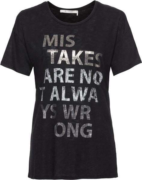 gerade geschnittenes Shirt mit Lack- und Glitterdruck