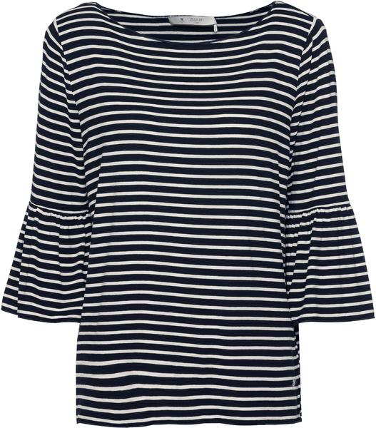 Allover-Ringelshirt mit ausgestellten, gekräuselten Ärmeln