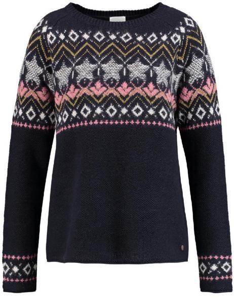 PULLOVER 1/1 ARM - 08007/NAVY GEMUSTERT