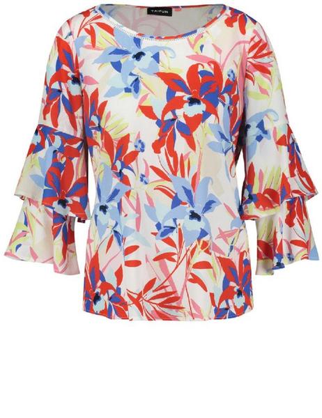 BLUSE 3/4 ARM - 09702/OFF-WHITE GEMUSTERT