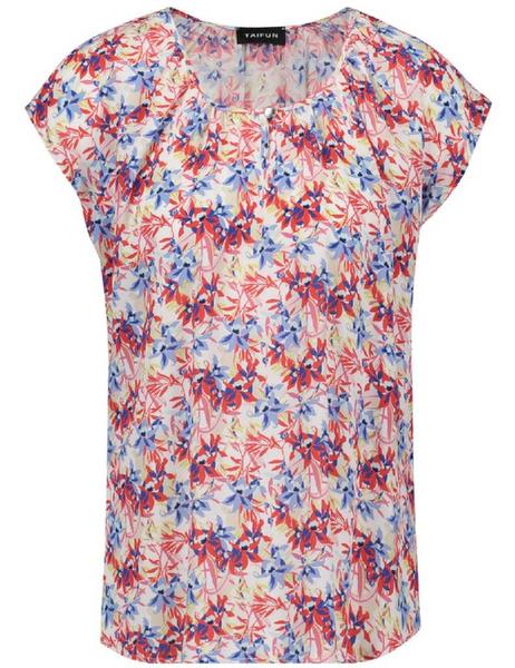 BLUSE 1/2 ARM - 09702/OFF-WHITE GEMUSTERT