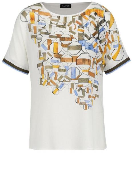 T-SHIRT 1/2 ARM - 09702/OFF-WHITE GEMUSTERT