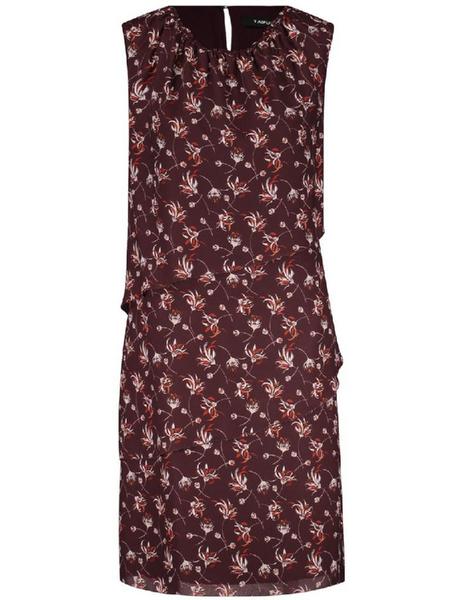 KLEID GEWEBE - 06032/DEEP BURGUNDY GEMUSTERT