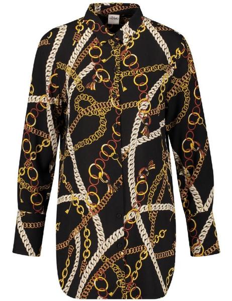 BLUSE 1/1 ARM - 01102/BLACK GEMUSTERT