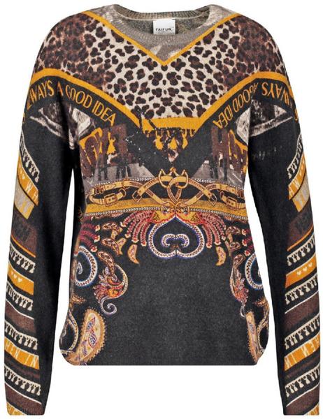 PULLOVER 1/1 ARM - 07042/BLACK COFFEE GEMUSTERT