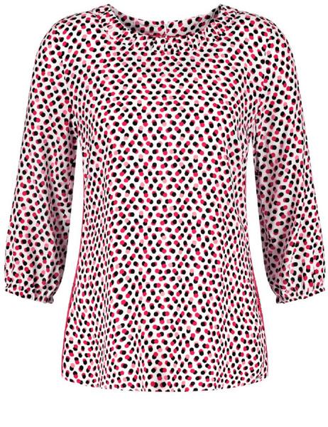 BLUSE 3/4 ARM - 06112/LAVA RED GEMUSTERT