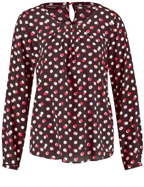 BLUSE 1/1 ARM - 01102/BLACK GEMUSTERT