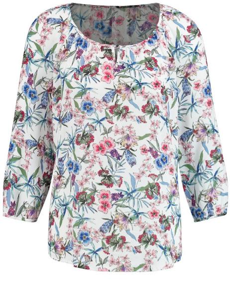 BLUSE 3/4 ARM - 09702/OFFWHITE GEMUSTERT