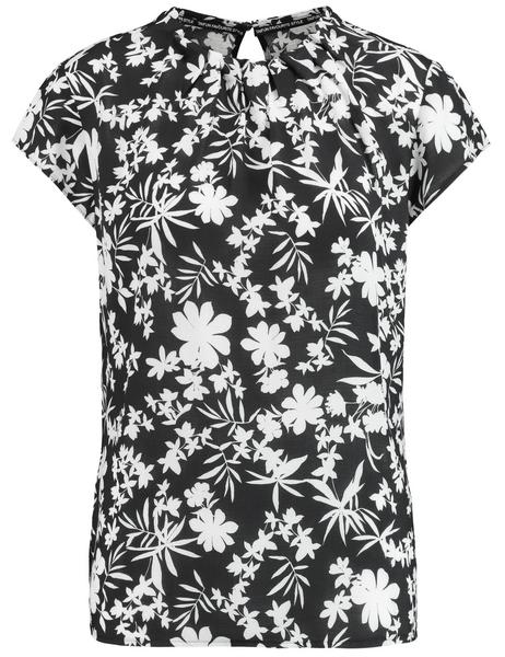 BLUSE 1/2 ARM - 01102/BLACK GEMUSTERT