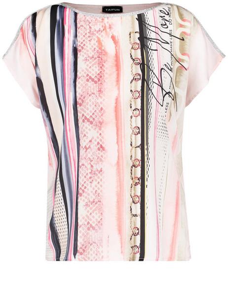 T-SHIRT 1/2 ARM - 06132/APRICOT BLUSH GEMUSTERT