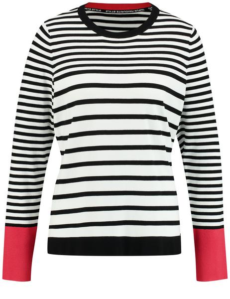 PULLOVER 1/1 ARM - 09705/OFF-WHITE/BLACK RINGEL