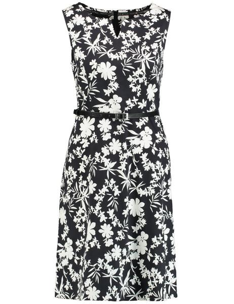 KLEID GEWEBE - 01102/BLACK GEMUSTERT