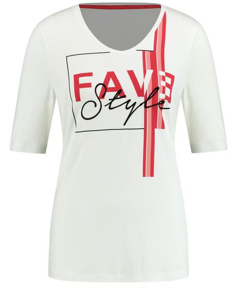T-SHIRT 1/2 ARM - 09702/OFFWHITE GEMUSTERT