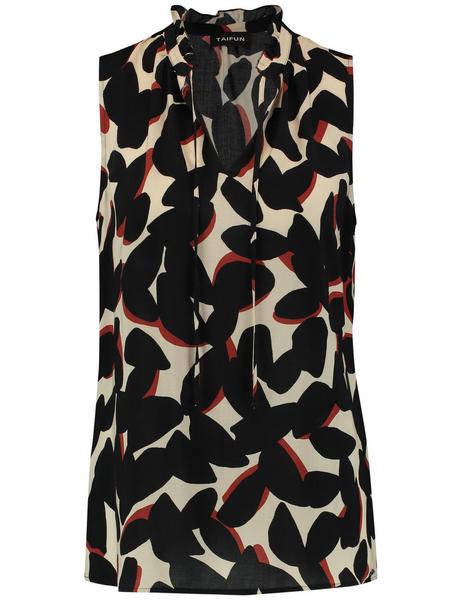 BLUSE OHNE ARM - 09192/ALMOND GEMUSTERT