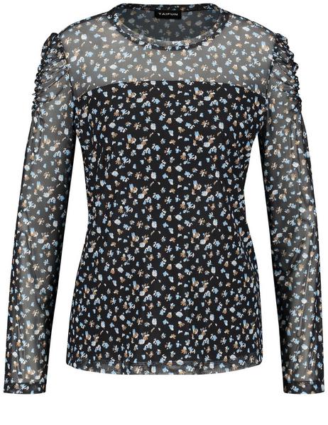 T-SHIRT 1/1 ARM - 01102/BLACK GEMUSTERT