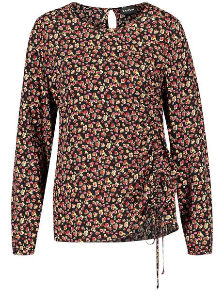 BLUSE 1/1 ARM - 01102/BLACK GEMUSTERT