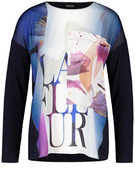 T-SHIRT 1/1 ARM - 08102/NAVY GEMUSTERT