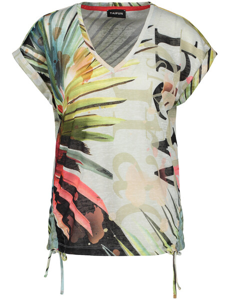 T-SHIRT 1/2 ARM - 09702/OFFWHITE GEMUSTERT