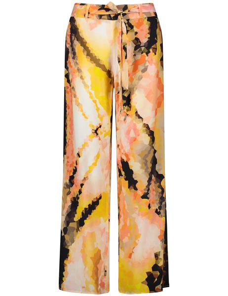 HOSE TUCH LANG WIDE LEG H - 06372/PAPAYA GEMUSTERT