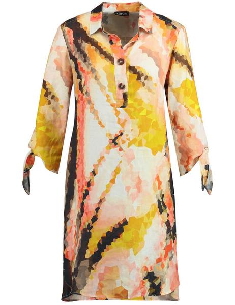 KLEID GEWEBE - 06372/PAPAYA GEMUSTERT