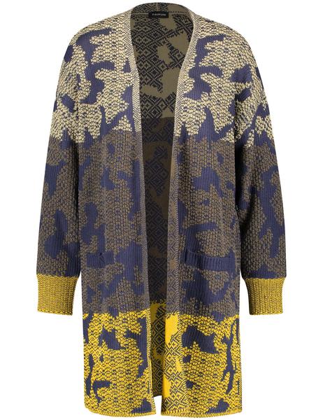 JACKE STRICK - 05382/MOSS GREEN GEMUSTERT