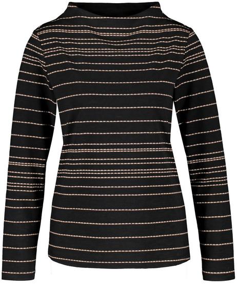 T-SHIRT 1/1 ARM - 01102/SCHWARZ GEMUSTERT