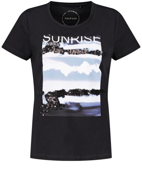 T-SHIRT 1/2 ARM - 08102/MARINE GEMUSTERT