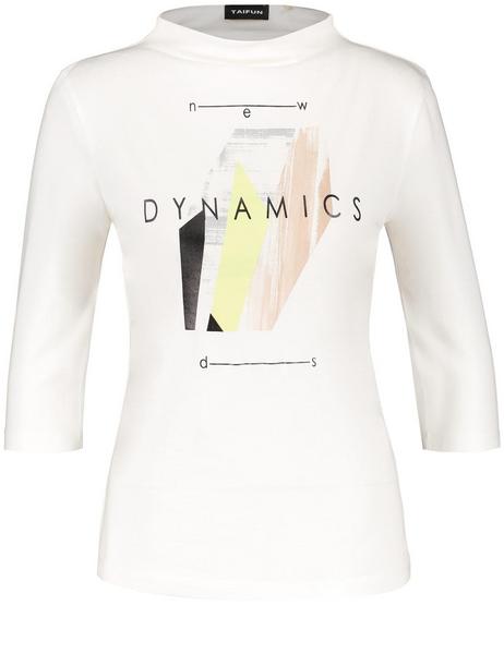 T-SHIRT 3/4 ARM - 09702/OFFWHITE GEMUSTERT