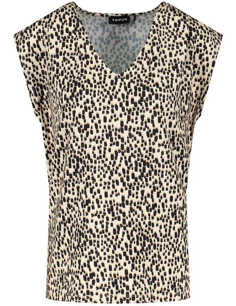 T-SHIRT 1/2 ARM - 09352/OATMEAL GEMUSTERT