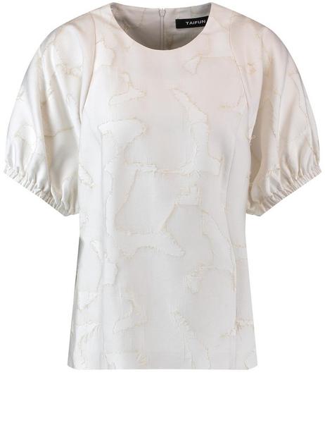 BLUSE 1/2 ARM - 09702/OFFWHITE GEMUSTERT