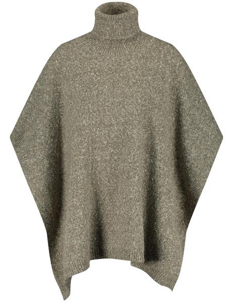CAPE / PONCHO STRICK - 05482/HEATHER GREEN GEMUSTE