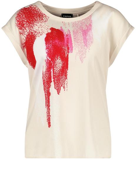 T-SHIRT 1/2 ARM - 09452/LIGHT CREME GEMUSTERT